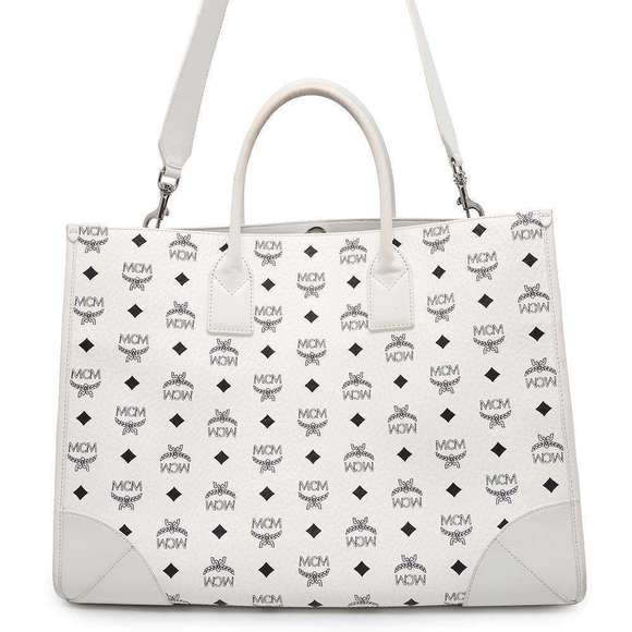 MCM Handbags - MCM Tote Bag Munchen Extra Large Shoulder Bag White
